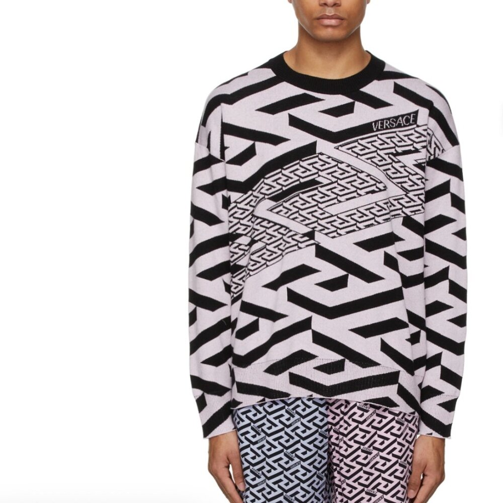Versace Men's Greca Monogram Sweater - image 4